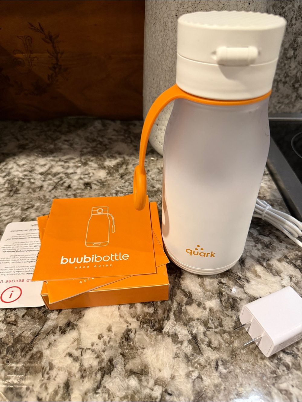 Quark White & Orange Buubi Bottle - Insulated Water Bottle